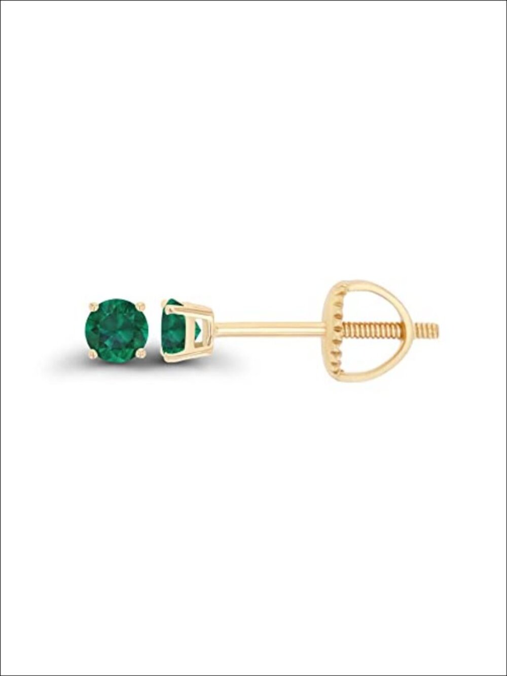 14K Gold Plated 925 Sterling Silver Hypoallergenic 3mm Birthstone Screwback
